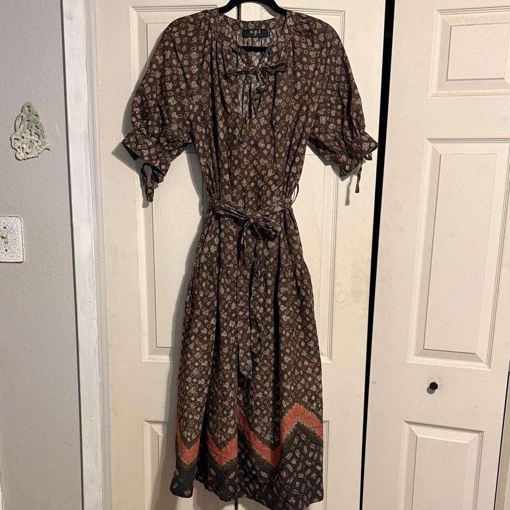 o.P.t. Brown Patterned Dress